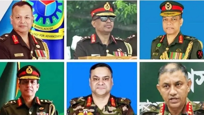 সেনাবাহিনীর গুরুত্বপূর্ণ ছয় পদে রদবদল